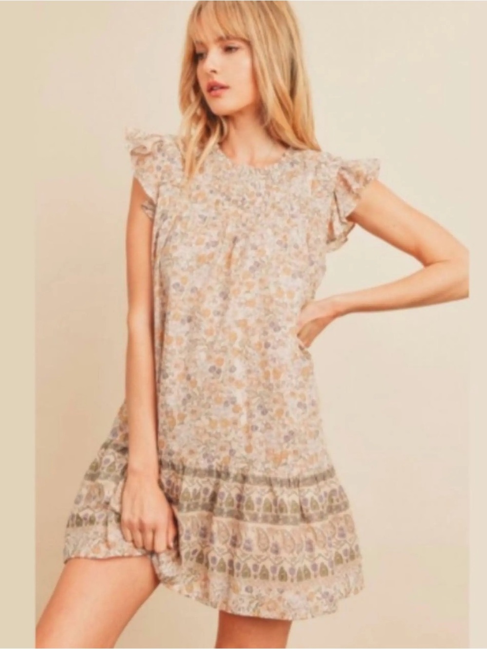 Anthropologie-style Floral Pink & Yellow' Sundress
